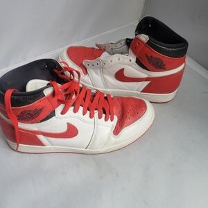 Nike Air Jordan 1 High OG Heritage White University Red Black Retro I Mens Sz 10